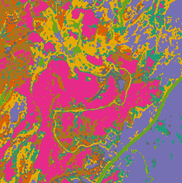 H14 AlphaEarth k-means (k=8) · 2024