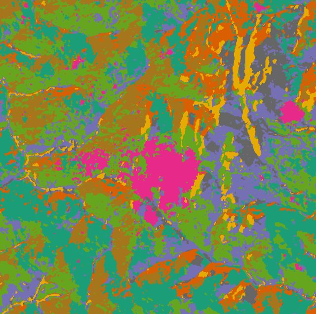 H16 AlphaEarth k-means (k=8) · 2024